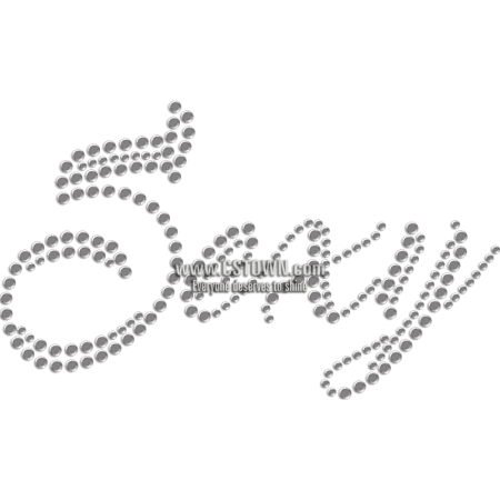 Twinkling Letter Sexy Iron-on Rhinestone Transfer for Mask